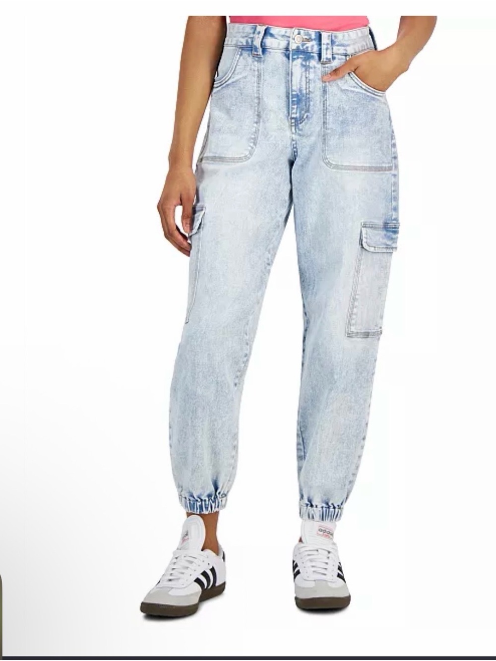 Celebrity Pink High-Rise Cargo Banded-Hem Jeans